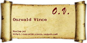 Oszvald Vince névjegykártya